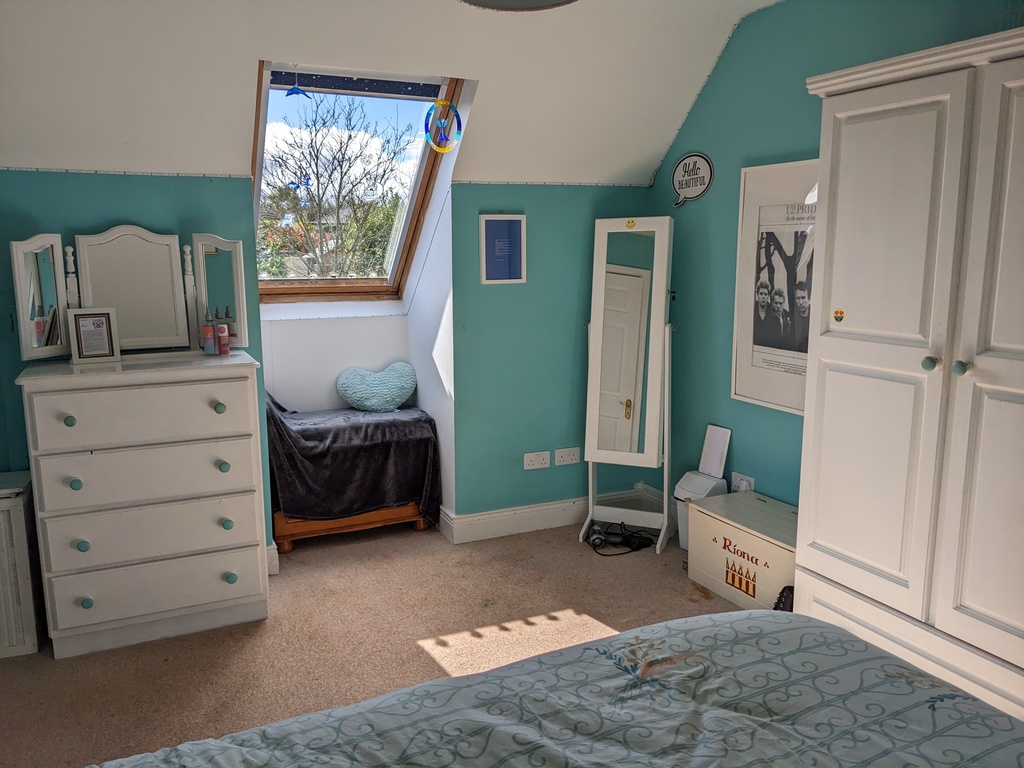 Upstairs bedroom with small double