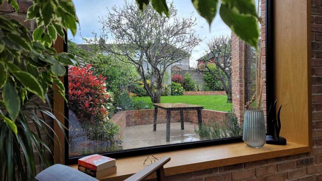 A lovely spot to sit and read on a rainy day!