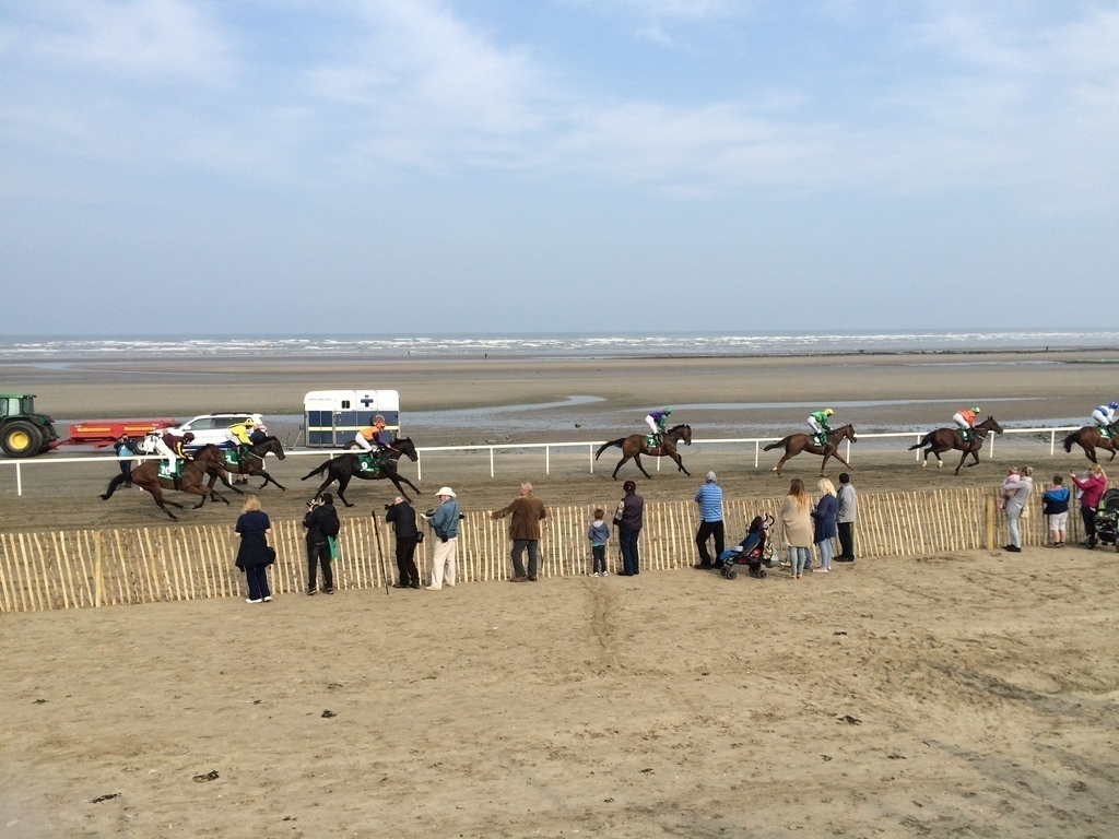 Horse racing on the beach