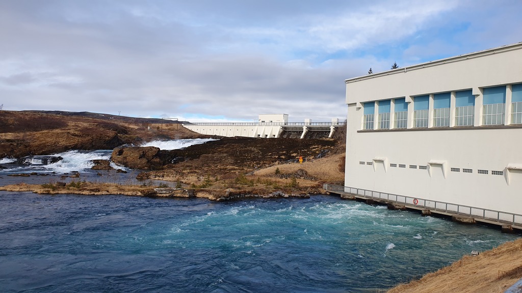 Ljósafoss dam in the south of Iceland.