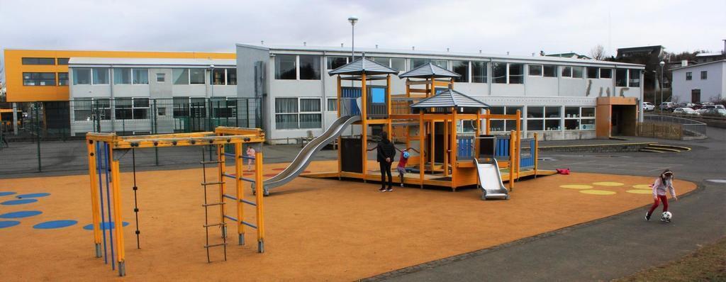 School across the street from our house with a great playground