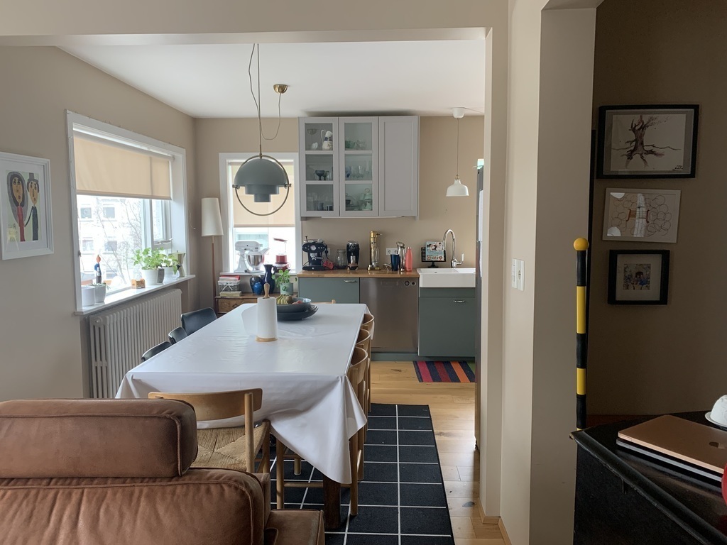 dining table / kitchen seen from living room