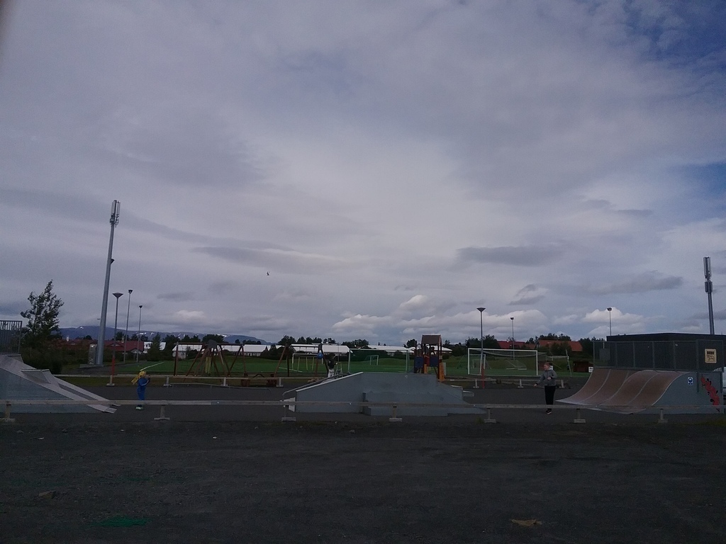 The skatepark and the football field in Álftanes