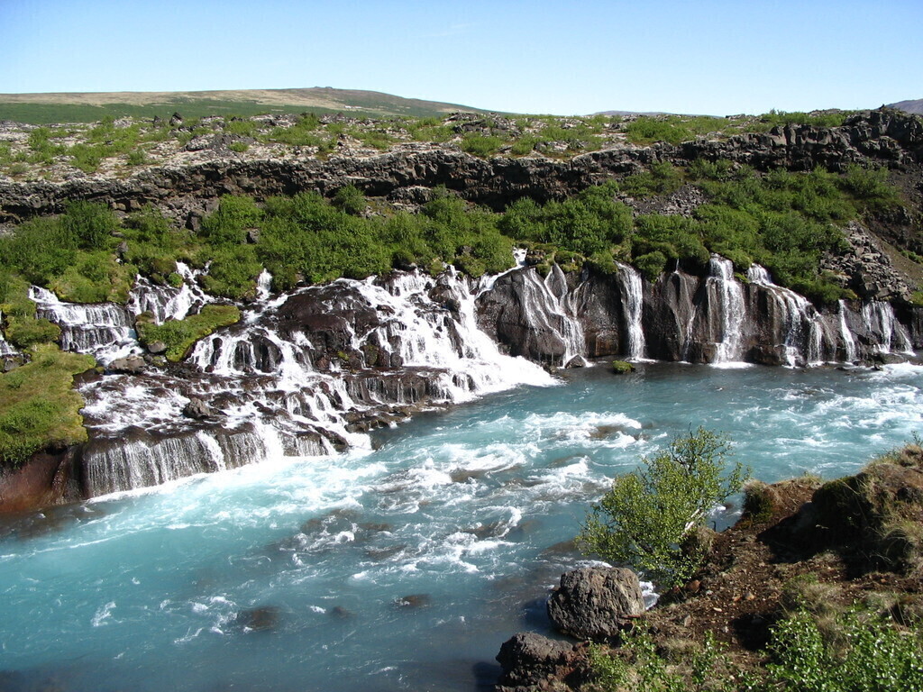 Hraunfossar in Borgarfjörður region.
