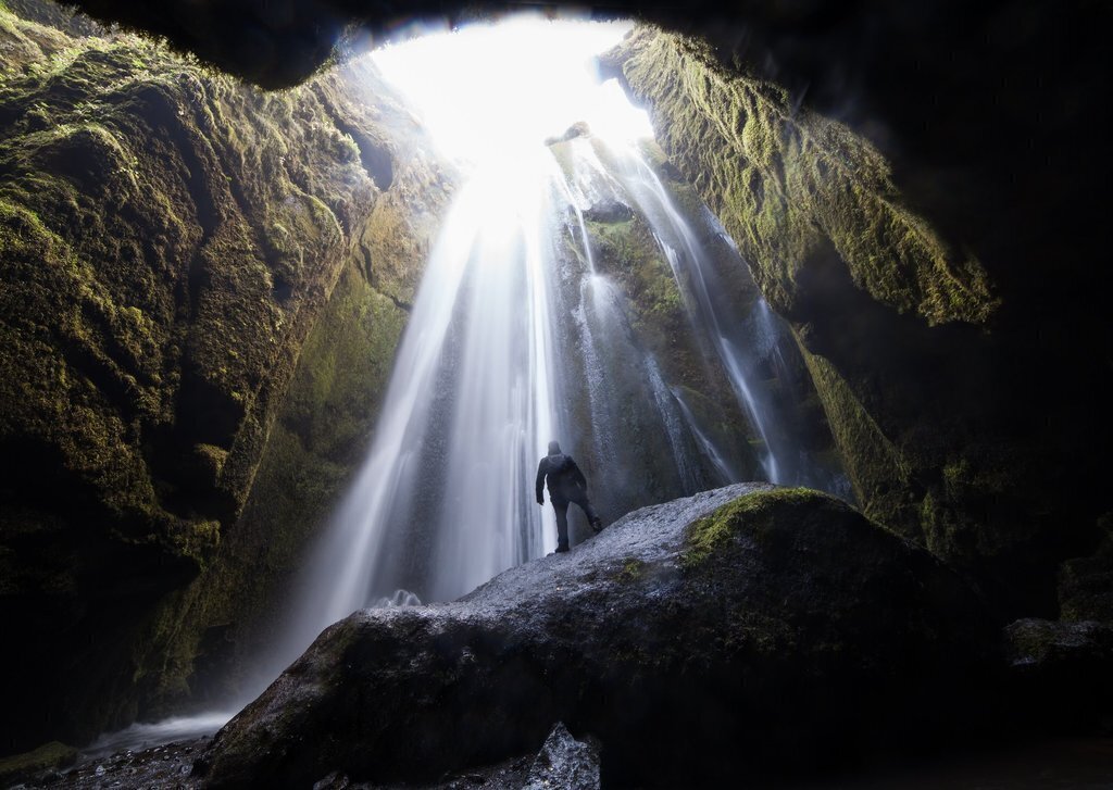 Waterfall near the south coast, 1-2 hour drive from Reykjavik