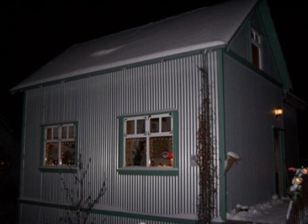 In front of our house in wintertime