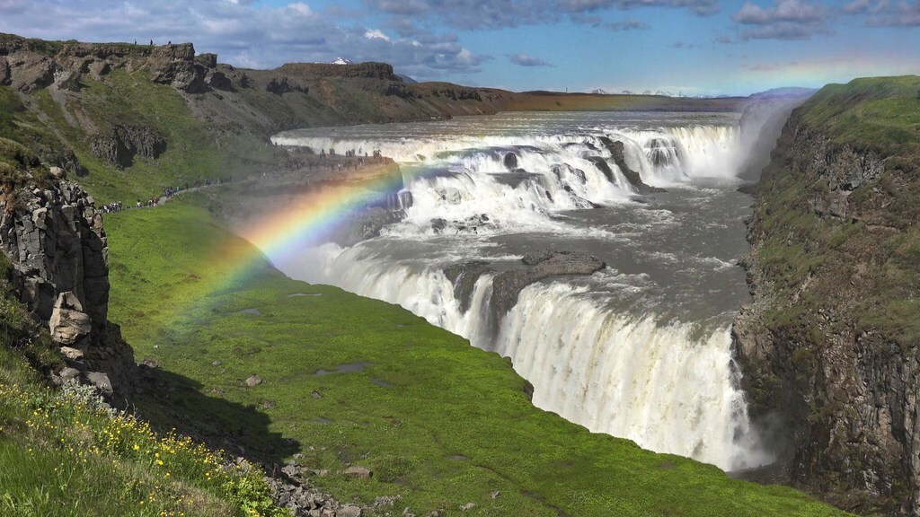 Gullfoss waterfall in the South