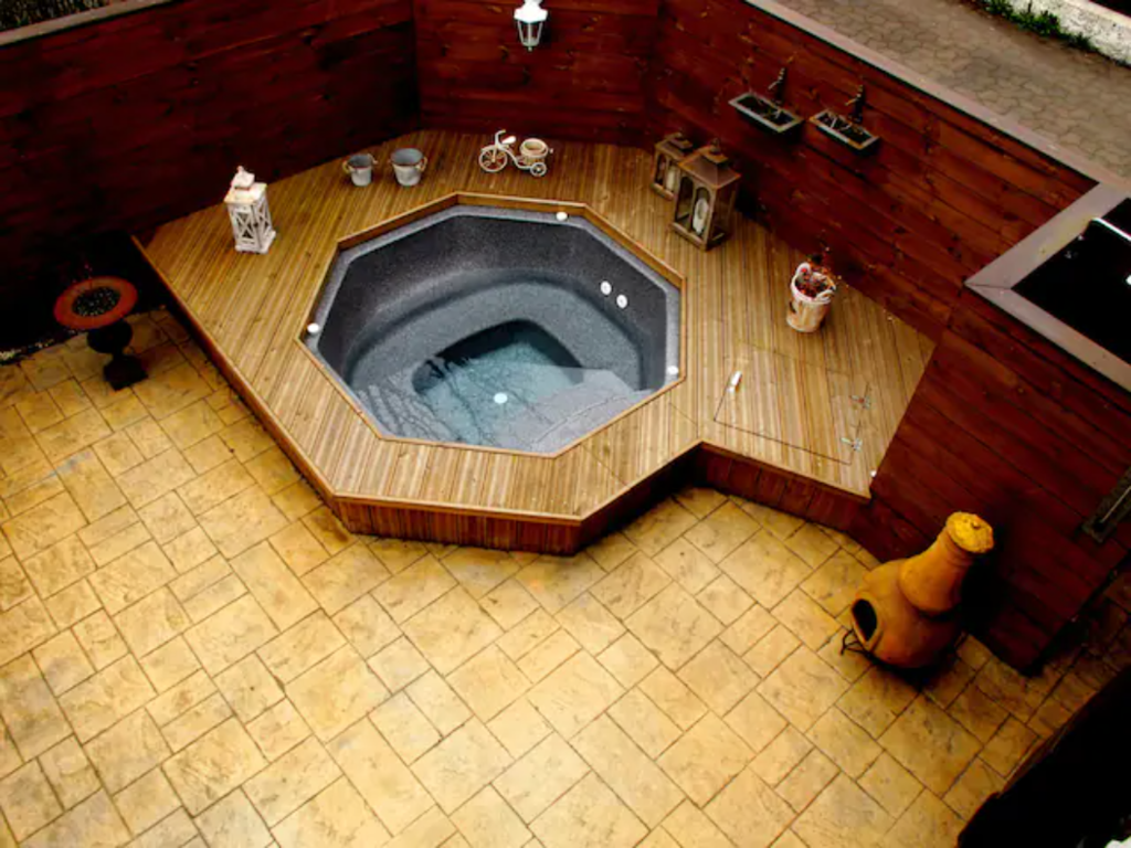 Hot tub from balcony