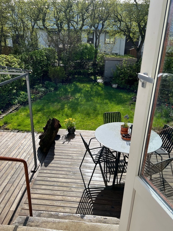 Breakfast outside happens quite often although this is Iceland...