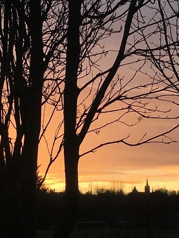 Summer night walk from our home to the city center. 