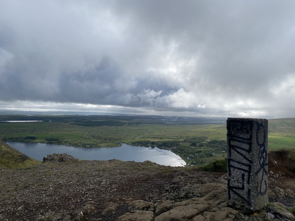 The mountain on the right side of lake Hafravatn is called Hafrahlíð and it is a 7.5 km round trip from the cabin.
