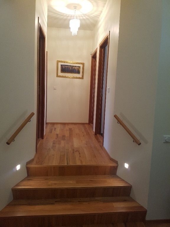 the hallway into the sleeping area