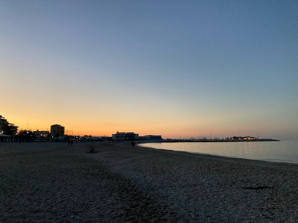 Sunset over the port of Fano 