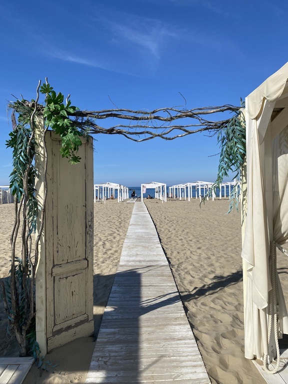 The view from one of the many beach restaurants 10 - 15 minutes walk from the apartment