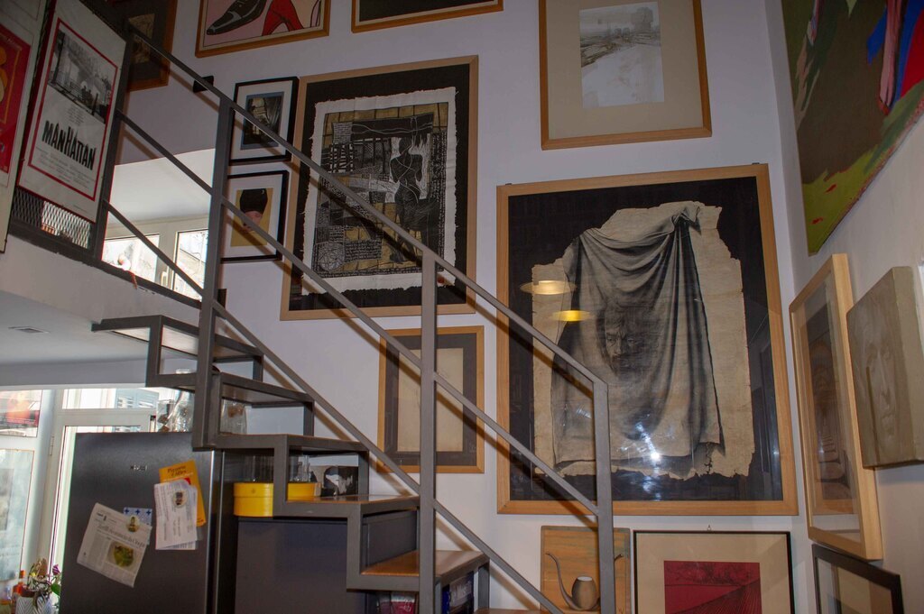 The staircase to the bedroom