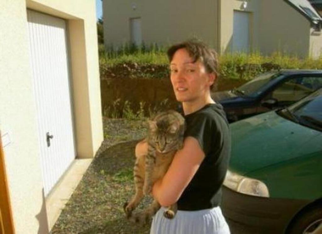 Marcella in Brittany with the local cat - that was our 2007 exchange