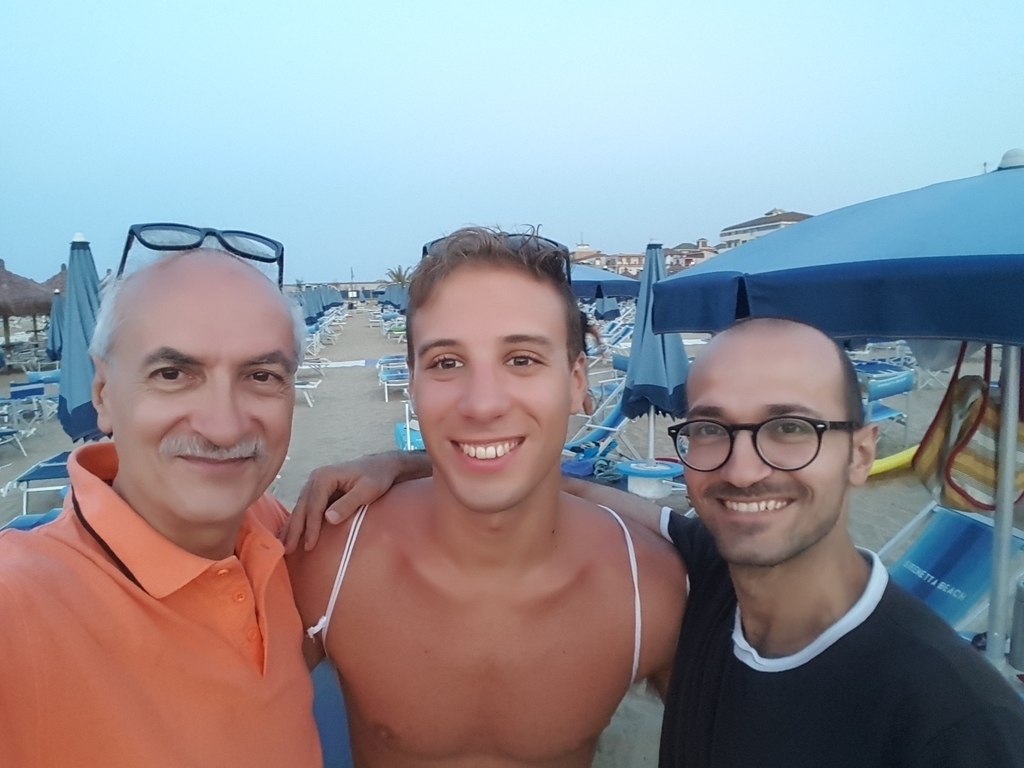 From left to right: Luigi, a cousin of ours and Davide