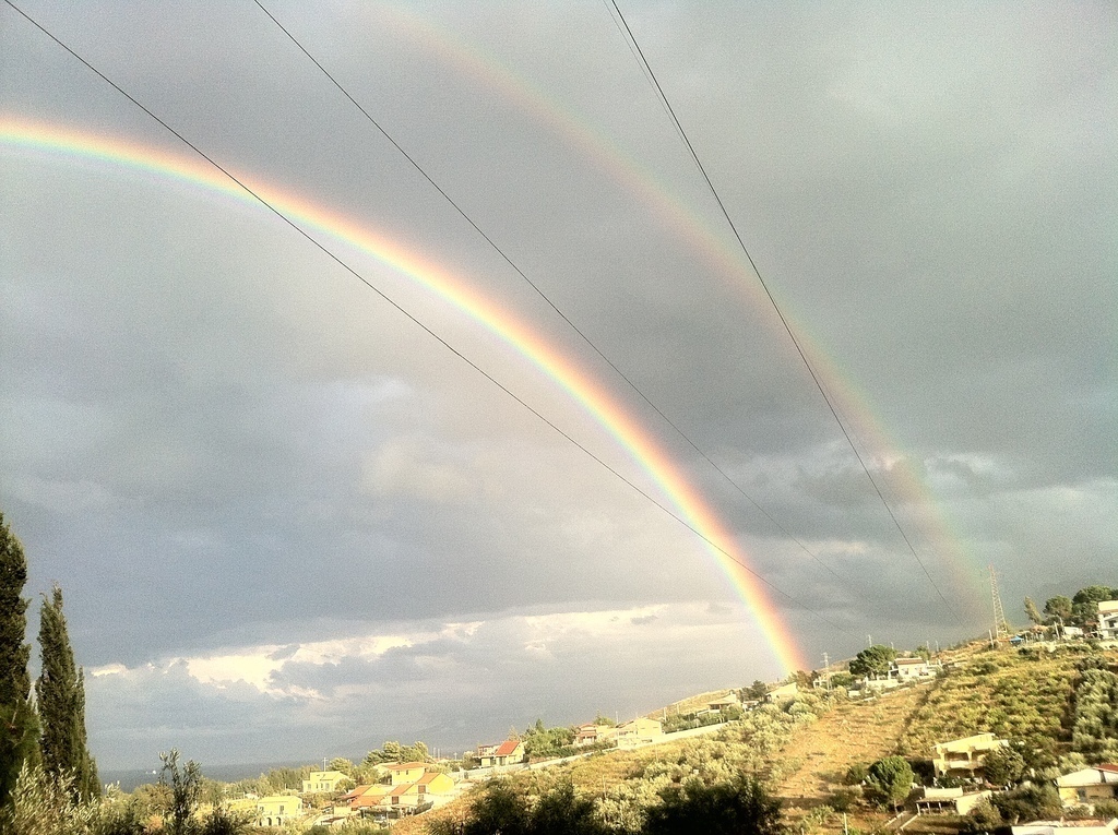double rainbow from the terrace