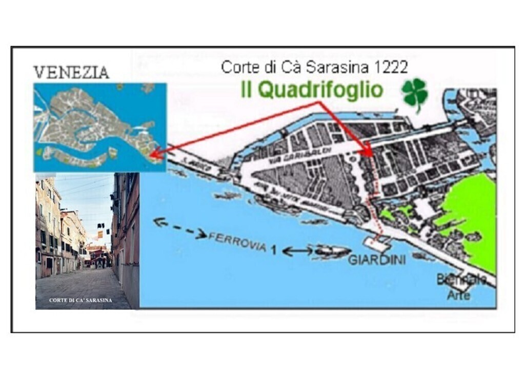 Mappa per raggiungere l'appartamento da fermata vaporetto Giardini