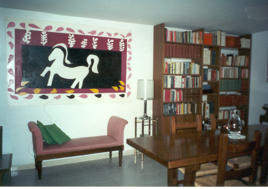 the library in the hobby room