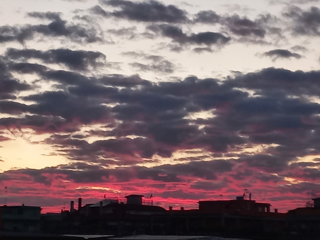 Sometime you happen to see such sunsets, from my dining room's windows...