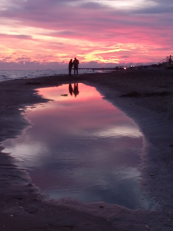 Ostia beach at dusk