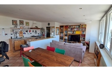 My sunnly dining room: sofa, tv set, kitchen coin...what else?