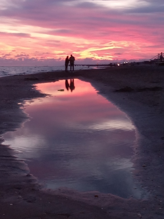 Ostia beach at dusk