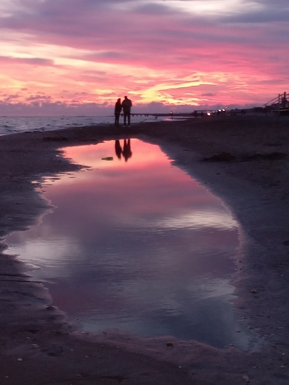 Ostia beach at dusk
