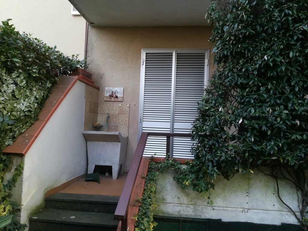 small terrace in front of the kitchen