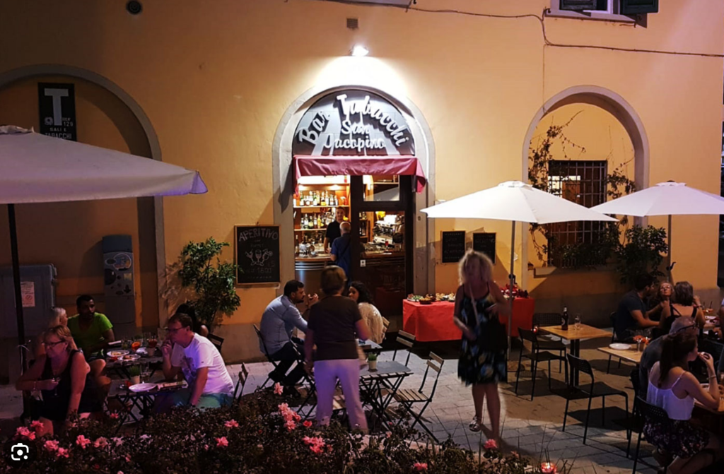 The square just downstairs has a nice local vibe, with two bar-bistros, two pizzerias, a Cuban restaurant, a gelato shop, and...