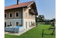 Our garden with pool in summer