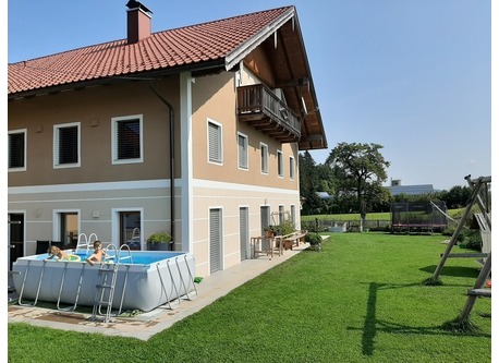 Our garden with pool in summer