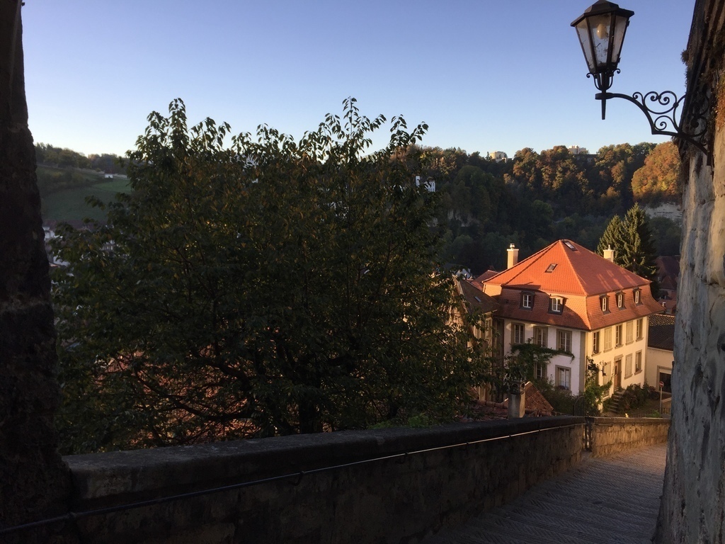 house in morning sun