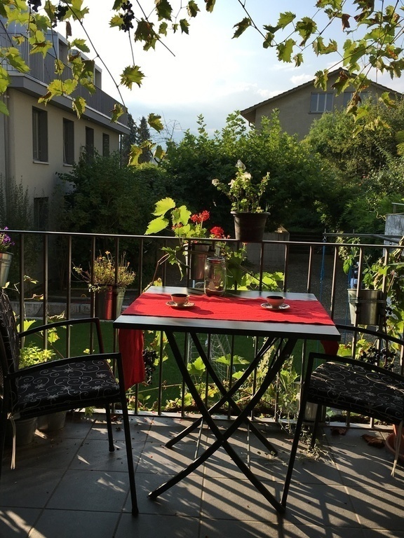 Coffeetime on the balcony with view to the mountains