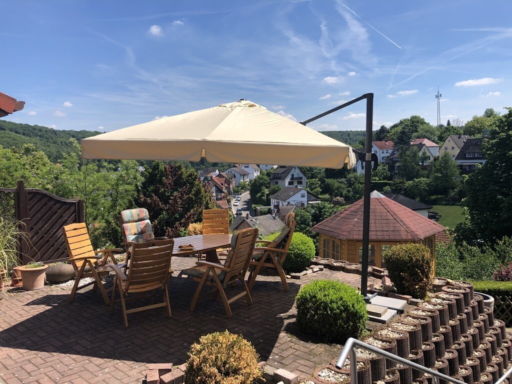 Our patio with view on village and valley