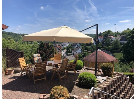 Our patio with view on village and valley