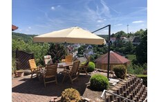 Our patio with view on village and valley
