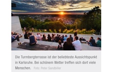 Sunset at Turmberg restaurant with a glass of wine - access 2' from our street