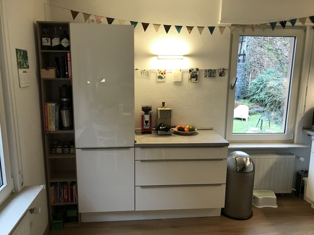 The room we love the most of our flat is the kitchen