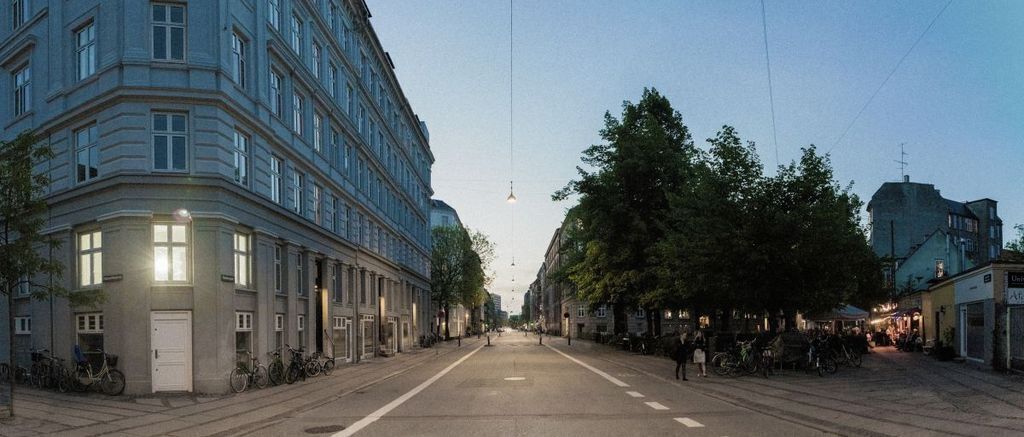 Evening view outside our apartment. 