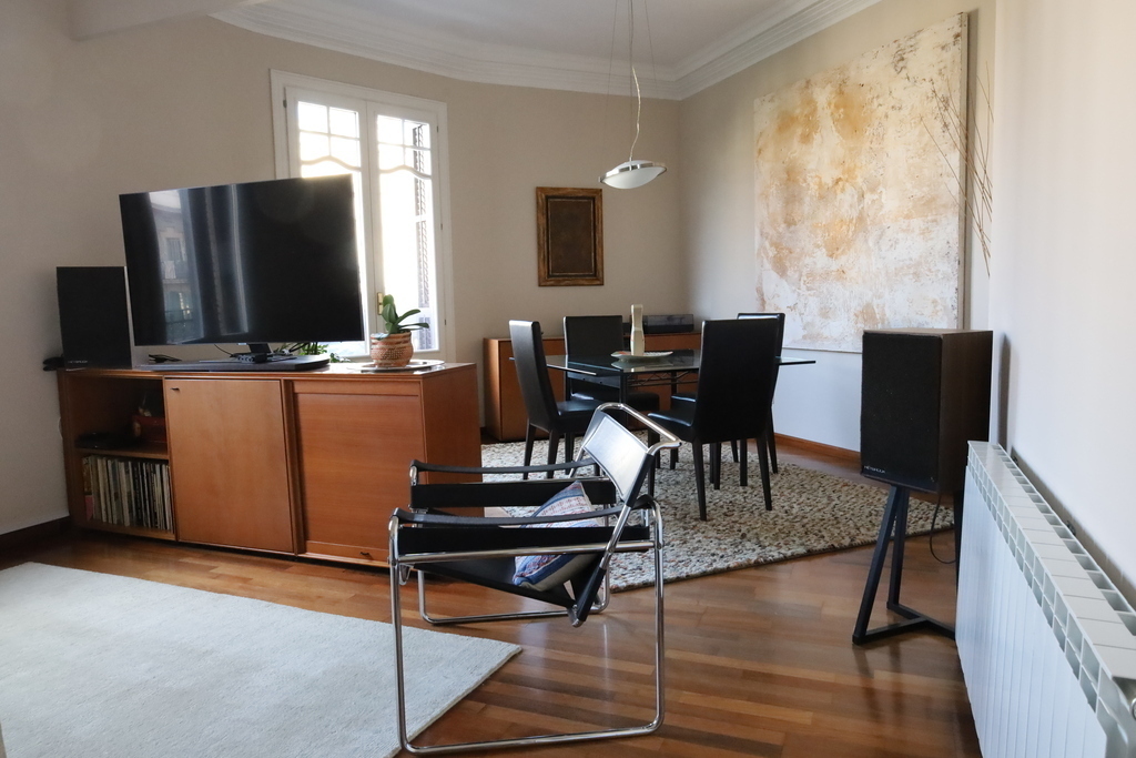 Living room and dining room