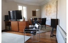 Living room and dining room