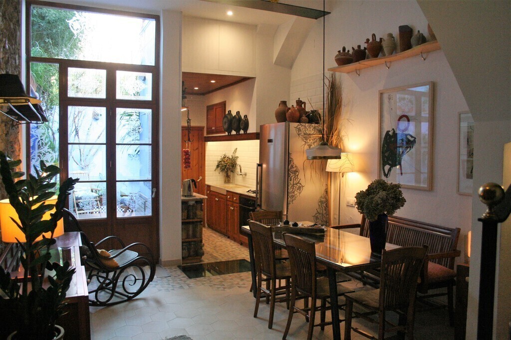The renewed dining room and kitchen