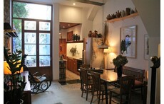 The renewed dining room and kitchen