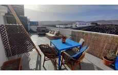 Nuestra terraza con vistas al volcán