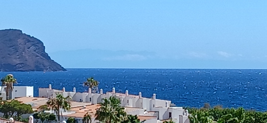 View from my terrace. Montana Roja with Gran Canaria in distance.
