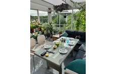 The inside of the conservatory