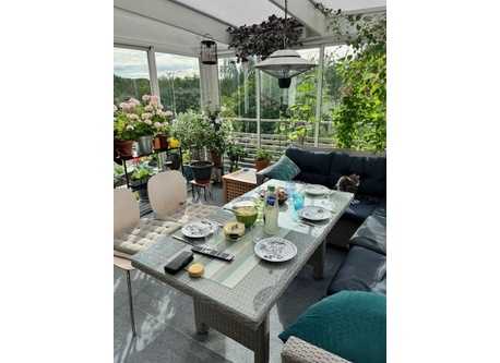 The inside of the conservatory