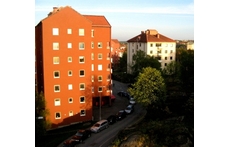 Our house from top of the street. Built in 1945 for the first housing fair in Sweden.
